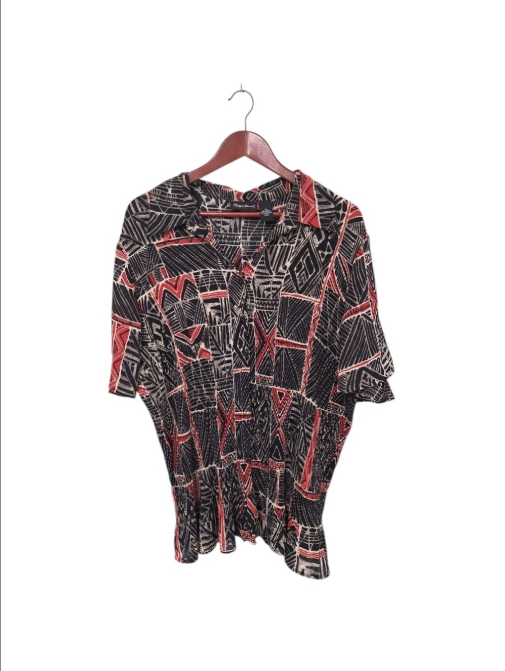 Maggie Barnes Artsy Button Front Tip Womens 26/28 Stretch Cinch Unique Pattern